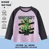 Camiseta de Minecraft para Niños Ropa Interior Nueva de Algodón Puro Dibujos Animados Ropa de Niño Pequeño Primavera Camiseta de Manga Larga para Niños