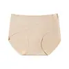 Tanga Sem Costura Plus Size Cintura Média Feminina Toque Nude Confortável Cross-border Algodão Puro Virilha Respirável Cobertura Total Hipster Fitness Esportes Roupa Íntima