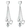 Joyería de Comercio Exterior Pendientes Largos Colgantes de Tres Corazones Chapados en Cobre y Plata Versión Coreana En Stock Temu Xiyin Tk Venta Caliente