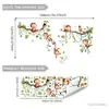 Varias Ramas, Lianas, Monos y Mariposas, Pegatinas de Pared Creativas, Decoraciones de Fondo para Dormitorio y Sala de Estar, Pegatinas Removibles
