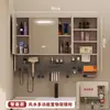 Gabinete de Espejo de Baño Inteligente con Desempañador Oculto con Fibra de Carbono Montado en la Pared Multifuncional de Almacenamiento con Enchufe