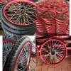 Rodas para Carrinho de Mão de Obra 2 Rodas Infláveis Roda de 40 Raios Rodas para Balde Estrutura de Carrinho de Mão Espessada