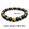 Novo tk cross border venda quente pulseira de pedra natural estilo empilhamento olho de tigre pulseira elástica pulseira retro versátil cordão atacado