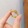 Tienda de oro con el mismo estilo de pulsera de patrón de cáñamo de seda sinuosa de oro arena sin fin, apertura de anillo, pulsera sólida de método antiguo para mujer