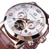 Relógio Mecânico Semi-Automático Forsining Masculino Fashion Casual com Mostrador Grande Tourbillon Fuxini