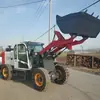 Cargador de Bajo Perfil Qiancheng, Minicargador de Cuatro Ruedas para Sitios de Construcción, Bulldozer Agrícola para Granjas