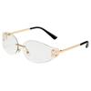 Gafas de Sol Curvas con Montura Ovalada Distintiva Moda Atractivas Sin Montura Decoración para Mujer Gafas Anti-UV