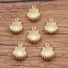 6 Accesorios de Joyería con Recubrimiento al Vacío de Acero Inoxidable Encanto de Vida Marina Caballito de Mar Delfín Estrella de Mar Concha Colgante