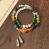 Pulseras Apilables de Estilo Étnico, Pulseras de Perlas de Cerámica de Jingdezhen, Joyería de Nicho de Doble Capa, Tejido a Mano, Artístico y Retro