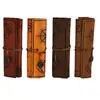 Estuche Creativo de Lona y Cuero con Diseño de Mapa del Tesoro, Estuche Enrollable de Gran Capacidad, Estuche Enrollable Sencillo para Estudiantes