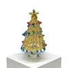 Árbol de Navidad de Vidrio Soplado a Mano de 8.5 cm Zibo Manualidades de Vidrio Árbol de Navidad Giratorio Jingdezhen