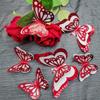PJD1504 mariposa roja hueca de tres capas 3d tridimensional decoración de fondo de San Valentín pegatinas decoración sala de estar dormitorio