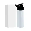 Chaleira de Alumínio com Capacidade e Impressão de Logotipo Personalizado, Caneca Revestida em Branco para Transferência de Calor e Sublimação, Garrafa de Água Esportiva com Tampa C6, Personalização Criativa