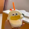 Nueva Taza de Agua Dundun, Taza Mini Portátil Linda con Tapa, Vaso con Popote, Pequeño Regalo para Eventos, Taza para Beber Agua y Té