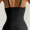 Bikini de una pieza sexy con escote en V cruzado en el pecho sin tirantes y espalda descubierta, nuevo estilo europeo y americano 2025, comercio exterior transfronterizo Amazon