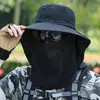 Sombrero de Sol para Hombre, Sombrero de Sol con Protección UV para Pesca, Protección Facial y de Cuello para Viajes de Verano, Sombrero de Ala Ancha para Exteriores, Transfronterizo