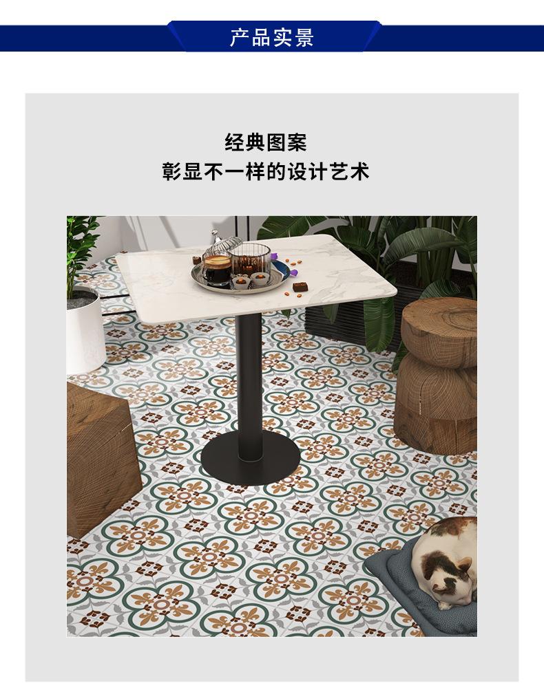 PVC加厚耐磨防潮室内装修地贴地板贴水泥地地贴厨房自粘仿瓷砖塑料卫生间批发纸铺的防木纹板厕所浴室硅藻09