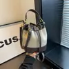Bolsa Balde Transfronteiriça Nova Textura de Alta Qualidade Bolsa Feminina Cordão Pequena Bolsa Costura Bolsa de Mão Pequena Bolsa de Ombro Único Transversal