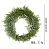 Corona Navideña de Nuevo Modelo Transfronteriza de 52 cm de Diámetro Corona Grande Artificial Navidad Toque Realista Anillo Decorativo Verde Artificial