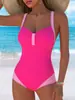 Maiô Peça Única Plus Size Europeu e Americano Feminino Sexy com Tiras Triângulo Decote V Praia Biquíni Roupa de Banho Resort de Águas Termais