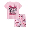 Novas Roupas de Casa de Manga Curta com Elefantinho para Bebês Meninas, Conjunto de Verão Infantil, Roupas para Ar Condicionado, Pijama Cartoon K031