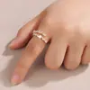 Moda Europea y Americana para Mujer, Nuevo Estilo, Joyería Fresca y Sencilla, Anillo de Diseño de Nicho con Forma de Hoja, Joyería Creativa y Elegante de Extremo Abierto