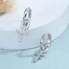 Pendientes de temperamento de venta cruzada wish Amazon para mujer, pendientes de cruz de circonita de alta calidad, pendientes versátiles