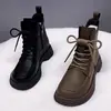 Botas Martin para Mujer Estilo Británico 2026 Otoño/Invierno Nuevas Negras Con Felpa Adelgazantes Botines Cortos Suela Plana Cremallera Lateral Versátiles Botas Individuales