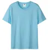21 peças de camisetas de algodão penteado de 200 gramas, manga curta, unissex, cor sólida, peso pesado, gola redonda, camisetas básicas