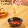 Plato Redondo para Salsa y Condimentos de Acero Inoxidable con Cuchara, Engrosado y Profundizado, Juego de Platos para Papas Fritas y Salsa de Soja con Cucharas