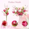 Flor Artificial de Tulipán con Hojas para el Día de San Valentín, Bayas en Forma de Corazón y Tallos para Decoración del Día de la Madre, Flores Artificiales para Bodas Transfronterizas