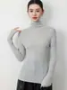 Suéter de lana peinada fina, de cuello alto, de punto de 18 agujas, de un solo hilo, delicado, sin costuras, chic sin esfuerzo, versátil, cálido, un imprescindible para otoño e invierno, que irradia elegancia