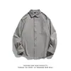 Camisa blanca de manga larga estilo Hong Kong para hombre, primavera y otoño, algodón puro, moderna, retro, chaqueta tipo camisa de trabajo, top de talla grande para hombre