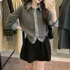 Cardigan Tricot Casual Transfronteiriço Estilo Coreano para Mulheres, Novo Design Espesso Outono e Inverno 2026 com Jaqueta Suéter Patchwork em Jeans