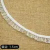 Ribete dorado y plateado, encaje de malla plisada elástica, adorno de falda Lolita, decoración de cuello de muñeca, accesorios de ropa DIY, ya disponible