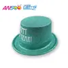 Sombrero alto con polvo de oro impreso Feliz Año Nuevo sombrero de plástico PVC moda fiesta de Año Nuevo sombrero especial puede imprimir logo