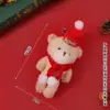 Lindo Osito de Peluche Color Rubor para Navidad Llavero Colgante para Bolso Muñeco Navideño Regalo
