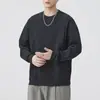 Ropa para Hombre Fengshe / Nuevo Otoño-Invierno Retro Japonés Suéter Versátil para Hombre Diseño de Retazos Manga Larga Holgada Sudadera