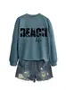 Vida na Praia Amazon Ebay Site Independente Moletom Feminino da Moda e Divertido com Gola Redonda e Manga Longa Outono e Inverno