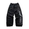 Moda Casal Estilo Americano Calças de Outono Rua Simples Hip-Hop Estampa de Letra Estética Casual Soltas Retas