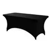 Mantel spandex para cocina de 6 pies aproximadamente 1.8 metros negro lavable resistente a las arrugas elástico rectangular mantel para patio actividades