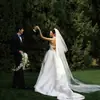 Nuevo Vel de Encaje Super Largo de 6 Metros Atrezzo Fotográfico para Boda en Jardín al Aire Libre Vel de Cola de Novia