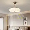 Lámpara Ventilador LED de Techo, Ventilador de Techo Silencioso con Iluminación Integrada para Dormitorio, Comedor Estilo Francés Vintage y Estudio