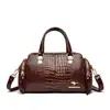 Bolsa Feminina de Couro Brilhante 2026 Nova Moda Bolsa de Ombro Transversal para Mulheres Versátil Couro Macio Grande Capacidade Padrão de Crocodilo Bolsa de Mão