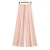 Pantalones de Pierna Ancha Sueltos Puro Deseo Pantalones Rectos para Mujer Verano 2025 Nuevo Estilo Pantalones Casuales de Pierna Ancha de Cintura Alta para Mujer