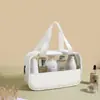 Bolsa de Cosméticos Transparente à Prova d'Água de PVC de Grande Capacidade para Mulheres, Bolsa de Viagem Portátil Super Popular Estilo Ins, Necessaire de Mão, Bolsa de Armazenamento