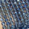 Contas redondas de vidro de cristal azul safira cortadas AB cor 96 superfície disco rígido corte contas DIY cordão várias cores disponíveis