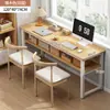Mesa Larga Estrecha Contra la Pared, Escritorio Rectangular Simple, Mesa de Estudio Doble, Escritorio de Computadora, Escritorio para Trabajar en Casa