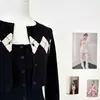 Conjunto de punto de dos piezas para mujer con diseño retro americano de patrón de diamantes, top nuevo de primavera de cuello redondo ajustado