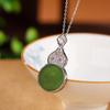 Colgante de calabaza redonda hueca de jade hetiano chapado en oro de plata esterlina S925 de Yilu, colgante personalizado de estilo nacional retro